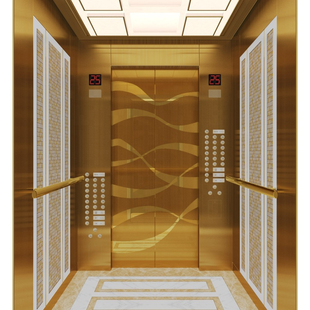 از نرده ها داخل کابین آسانسور